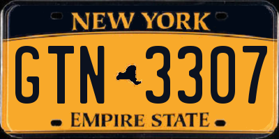 NY license plate GTN3307