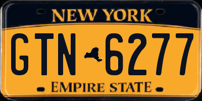 NY license plate GTN6277