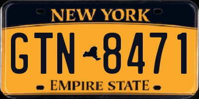 NY license plate GTN8471