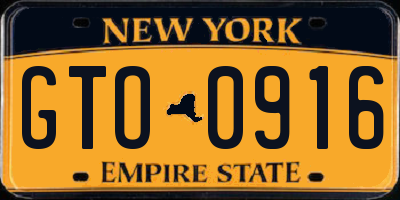 NY license plate GTO0916