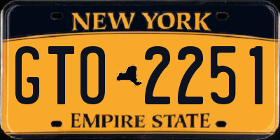 NY license plate GTO2251