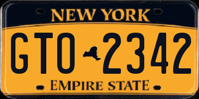 NY license plate GTO2342