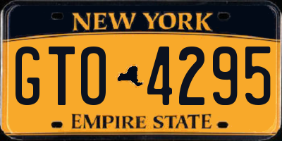 NY license plate GTO4295