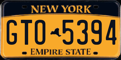 NY license plate GTO5394