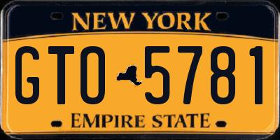 NY license plate GTO5781