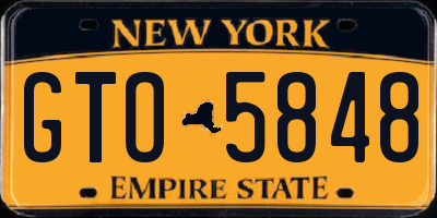 NY license plate GTO5848