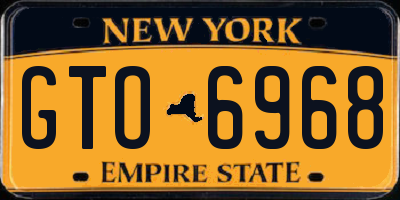 NY license plate GTO6968