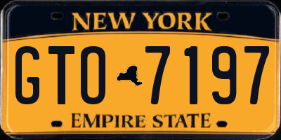 NY license plate GTO7197