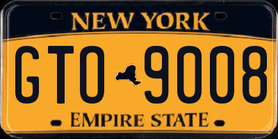 NY license plate GTO9008