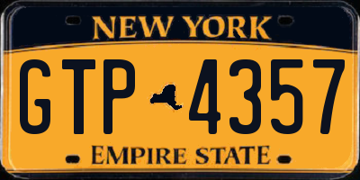 NY license plate GTP4357