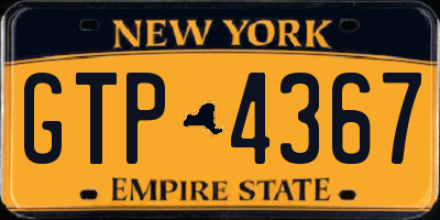 NY license plate GTP4367