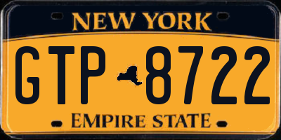 NY license plate GTP8722