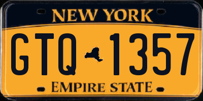 NY license plate GTQ1357