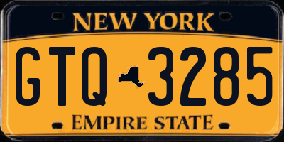 NY license plate GTQ3285