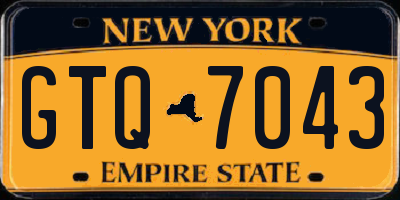 NY license plate GTQ7043