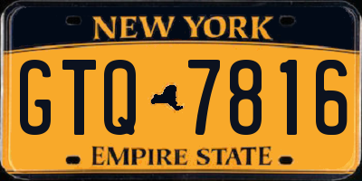 NY license plate GTQ7816