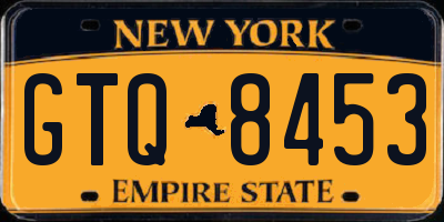 NY license plate GTQ8453