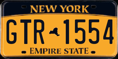 NY license plate GTR1554