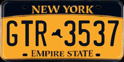 NY license plate GTR3537
