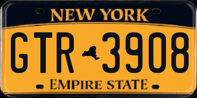 NY license plate GTR3908