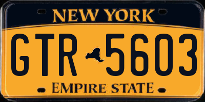 NY license plate GTR5603