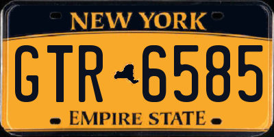 NY license plate GTR6585