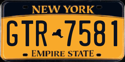 NY license plate GTR7581