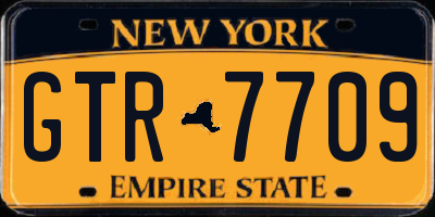 NY license plate GTR7709
