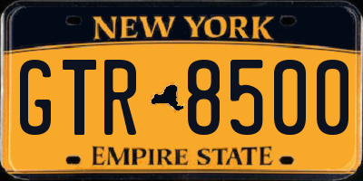 NY license plate GTR8500