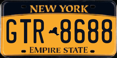 NY license plate GTR8688