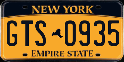 NY license plate GTS0935