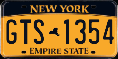 NY license plate GTS1354