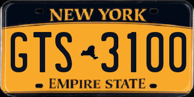 NY license plate GTS3100