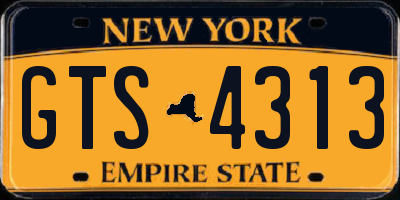 NY license plate GTS4313