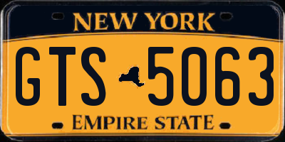 NY license plate GTS5063
