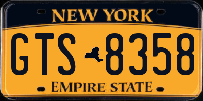 NY license plate GTS8358