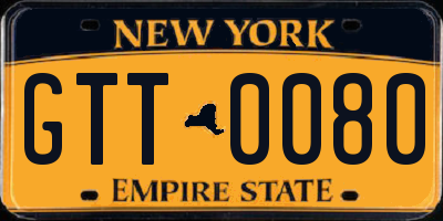 NY license plate GTT0080