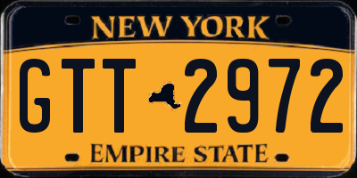 NY license plate GTT2972