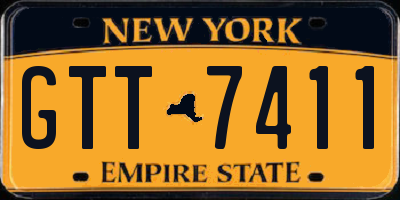 NY license plate GTT7411