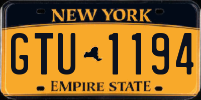 NY license plate GTU1194
