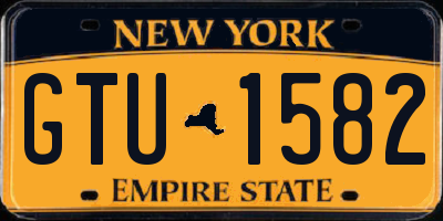 NY license plate GTU1582