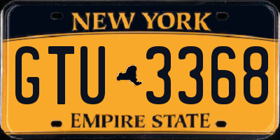 NY license plate GTU3368