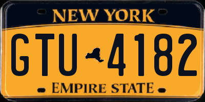 NY license plate GTU4182