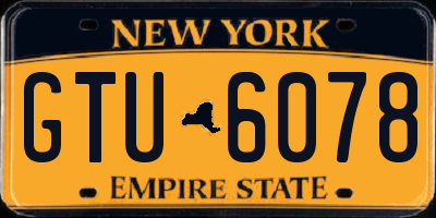 NY license plate GTU6078