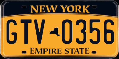 NY license plate GTV0356