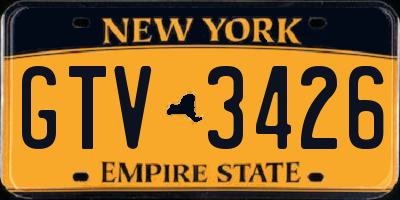 NY license plate GTV3426