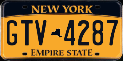 NY license plate GTV4287