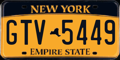 NY license plate GTV5449