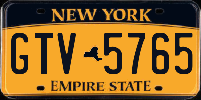 NY license plate GTV5765