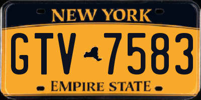 NY license plate GTV7583